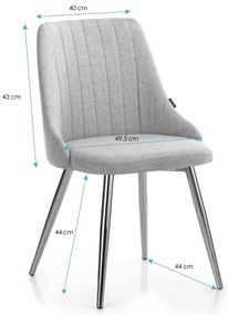 Scaun de sufragerie Culoare gri inchis, BECKERTI