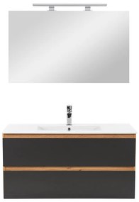 Mobilier complet de baie Vario Forte 100 stejar-antracit
