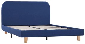 Cadru de pat, albastru, 120 x 200 cm, material textil Albastru, 120 x 200 cm
