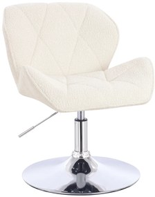 HR111N Scaun Crem Boucle cu Bază Cromata