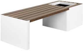Bancă cu un ghiveci de flori cu auto-irrigare, WOODGREEN - Hobby Flower Culoare: alb/lemn închis