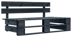 3066870 vidaXL Set mobilier paleți cu perne, 6 piese, negru, lemn pin tratat
