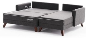 Canapea extensibilă de colț Bella Mini Corner Sofa Right - Anthracite