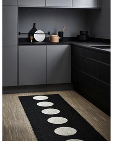 Covor tip traversă pentru interior și exterior alb-negru 70x225 cm Vera Black – Pappelina