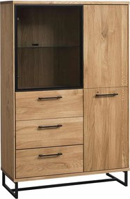 Vitrină lemn masiv Colmar, 139.4 × 90.2 × 38 cm