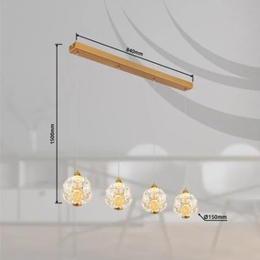 Globo 16047-4H - Lustru LED suspendat pe cablu VIRINA LED/32W/230V 3000K auriu
