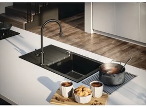 Baterie de chiuvetă cu cap de duș detașabil ALVEUS 1132179 NERINA 46,8 cm negru mat