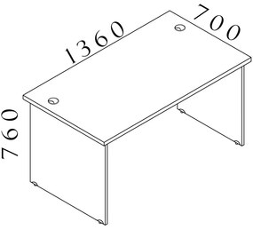 Masa Visio LUX 136 x 70 cm, nuc