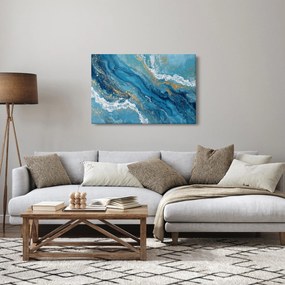 Tablou - Marmură bleu cu aur II. (90x60 cm)
