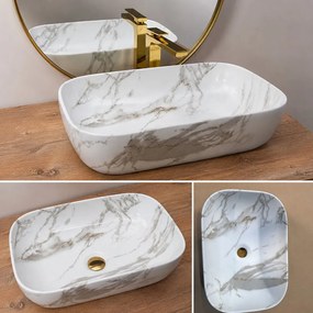 Lavoar pe blat stil marmura Rune Magni 45.5 cm