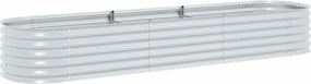 vidaXL Strat înălțat de grădină, argintiu 320x80x44 cm oțel galvanizat