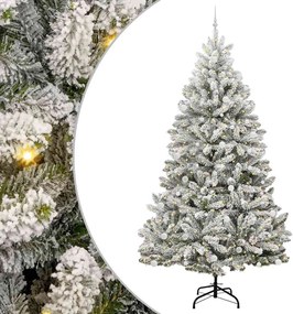 vidaXL Brad de Crăciun artificial Verde și alb 270 cm PVC și Metal