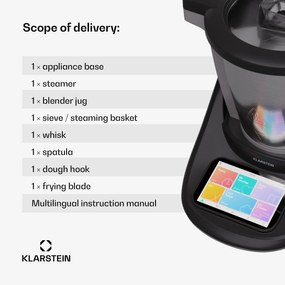 Aria Select, robot de bucătărie, 1700 W, 4,7 l, control prin aplicație, accesoriu pentru abur, ecran TFT de 5'