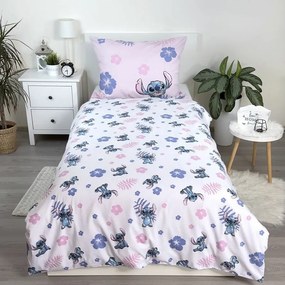 Jerry Fabrics Lenjerie de pat din bumbac Lilo and Stitch Pink, 140 x 200 cm, 70 x 90 cm