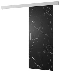 Uși culisante 90 cm Sharlene I (marmură negru + alb mat + argintiu). 1043610