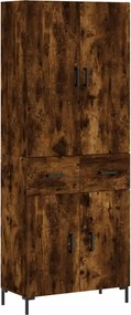 vidaXL Dulap înalt, stejar fumuriu, 69,5x34x180, lemn compozit