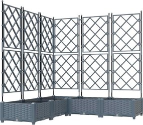 vidaXL Vază pentru Grădină 5 pcs Gri Deschis 120 x 120 x 125,5 cm Oțel