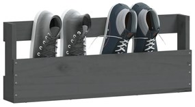Pantofare de perete, 2 buc., gri, 59x9x23 cm, lemn masiv pin 2, Gri, 59 x 9 x 23 cm, 1