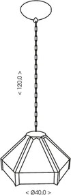 BRILAGI - lustru Tiffany din vitralii, suspendat pe lanț EMERALD 1xE27/60W/230V Ø 40 cm