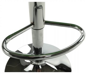 Scaun de bar, piele ecologica alb/crom LARIA NEW