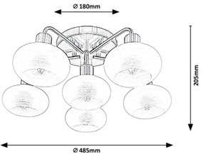 Lustră aplicată Rabalux 6xE14/40W/230V