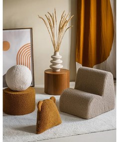 Pernă decorativă pentru copii maro cu tapițerie din țesătură bouclé Bear – Wigiwama