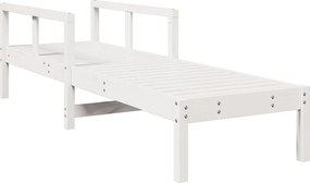 vidaXL Șezlong, alb, 199,5x62x55 cm, lemn masiv de pin