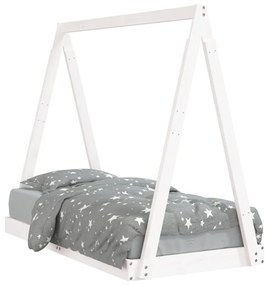 834526 vidaXL Cadru de pat pentru copii, alb, 70x140 cm, lemn masiv de pin