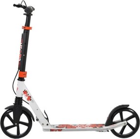 Trotineta din aluminiu NOVOKIDS™ Spooky Scooter, Frana de mana, Max.100 kg, Super Brake, Maner reglabil pe inaltime, Diametru roata 200 mm, Alb