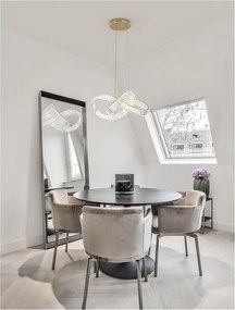Pendul LED dimabil, cristal design elegant CONCETO auriu