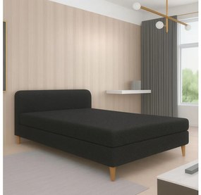 Pat tapițat BRISBANE 110x200 cm, negru