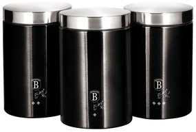 Set 3 recipiente pentru bucatarie Black Silver Berlinger Haus BH 6296
