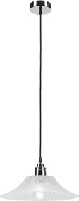 Lustră suspendată pe cablu JULL 1xE27/15W/230V crom lucios/sticlă transparentă