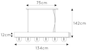 Lustră pe cablu Lucide 30474/06/30 SURTUS 6xE27/60W/230V