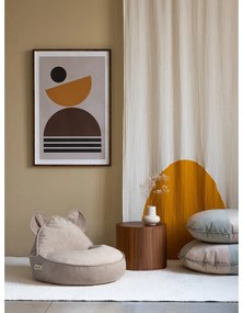 Fotoliu puf pentru copii bej cu tapițerie din catifea Bear – Wigiwama