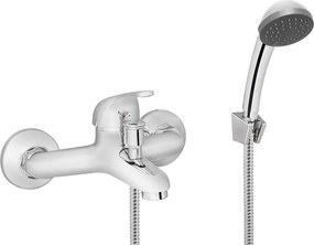 Baterie cada - dus Invena Mitris crom lucios cu set de dus