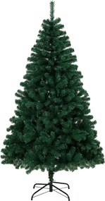 HOMCOM Brad Artificial de Crăciun 180 cm cu 700 Ramuri Ignifuge, Bază din Oțel,100x100x180 cm, Verde | Aosom Romania