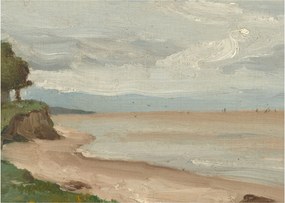 Tablou - Jean-Baptiste-Camille Corot, Beach Near Etretat, reproducere (70x50 cm)