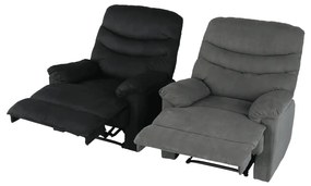 Fotoliu reglabil masaj, material textil catifea gri, LAMBERT