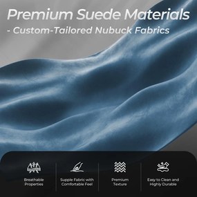 DOWINX 68A - Scaun Gaming Ergonomic, Extra-Lat și Construcție Heavy-Duty, Masaj in perna lombara, Material Textil respirabil, Suport picioare, Roti Silicon, Rezistent 150 kg, Albastru