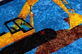 JUNIOR 51827.803 covor lavabil Camion, excavator pentru copii anti-alunecare - albastru - SECUNDAR-COTATI PRODUSUL