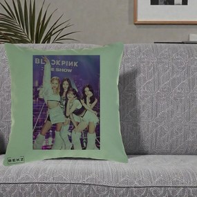 Perna Personalizata K-pop BLACKPINK The Show Concert cu 4 Membre pe Scena, 40x40 cm, Verde, Husa Detasabila, Perna Inclusa, BEKZ®