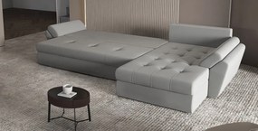 Colțar extensibil dumonde cu ladă de depozitare si sezut confortabil din spuma high-density, Loana XL Royal Gri 335x185 cm