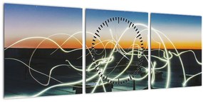 Tabloul - privire spre cer din acoperiș (cu ceas) (90x30 cm)