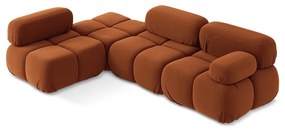 Colțar modular portocaliu cu tapițerie din catifea (cu colț pe partea stângă) Lokua – Makamii