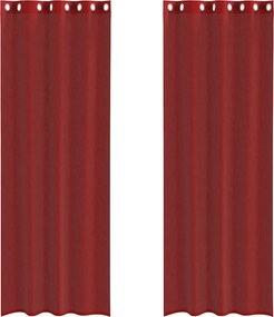 vidaXL Perdele Voile cu Oelii 2 buc Roșu Vin