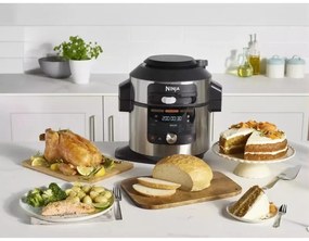 Multicooker Ninja Foodi MAX OL650EU, 1460W, 7,5 l, 12in1, SmartLid, Strat antiaderent, Multifunctional, Inox/negru