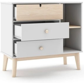 Comodă de copii albă joasă 90x40 cm Estefania – Marckeric