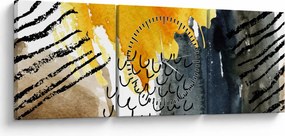 Tablou - Acuarelă abstractă (cu ceas) (90x30 cm)