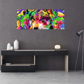 Tablou - Lupul cu graffiti (120x50 cm)